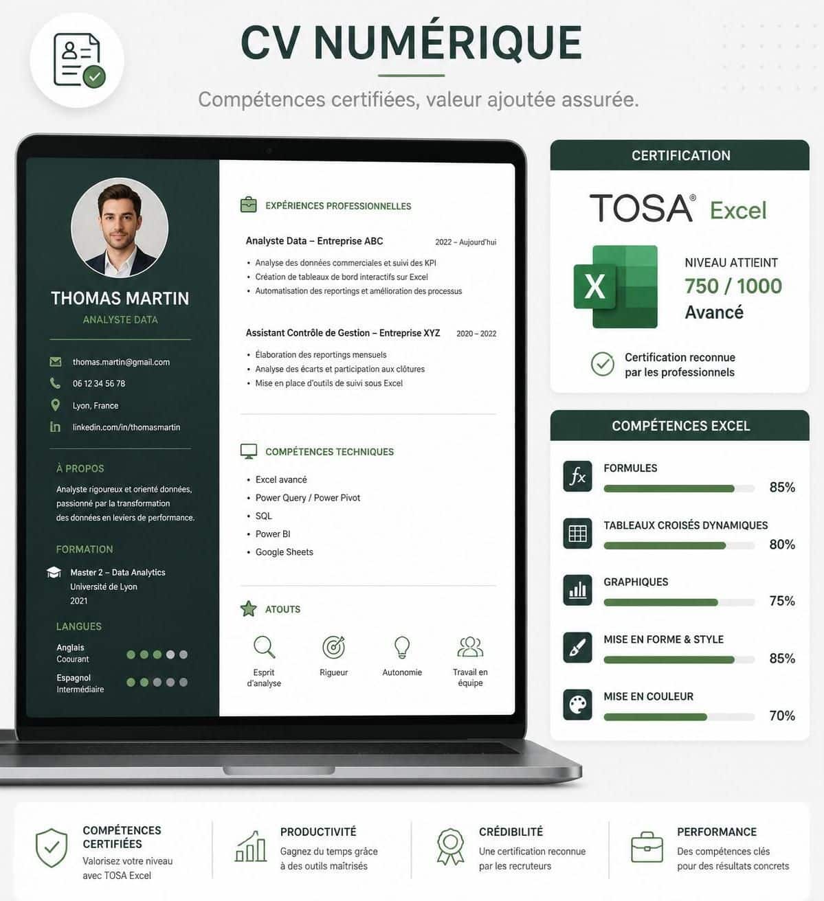 l'importance de la certification tosa excel et son impact sur votre cv pour valoriser vos compétences en bureautique.